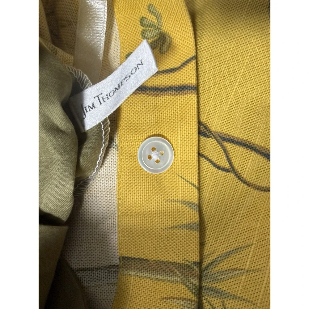 JIM THOMPSON Duvet Cover Sham Set QUEEN Yellow Bamboo Rare Cotton Cabana